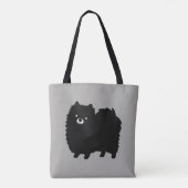 Fluffy Black Spitz | Niedlicher Cartoon Dog Tasche (Rückseite)