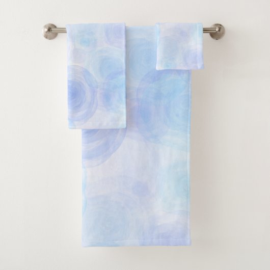 Fluffy Blue Rose Blumenmuster Badhandtuch Set (Insitu)