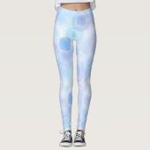 Fluffy Blue Rose Blumenmuster Leggings (Vorderseite)