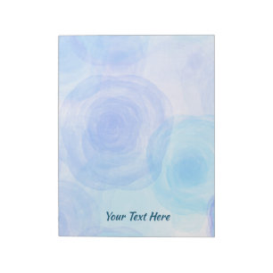Fluffy Blue Rose Blumenmuster Notizblock