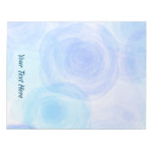 Fluffy Blue Rose Blumenmuster Notizblock (Vorderseite)