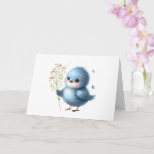 Fluffy Bluebird-Wildblumen - Gruß Karte