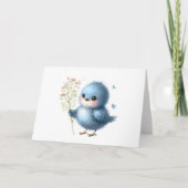 Fluffy Bluebird-Wildblumen - Gruß Karte (Vorderseite)