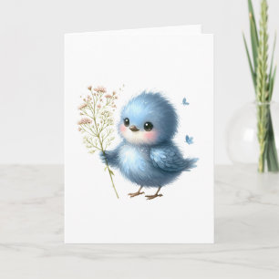 Fluffy Bluebird-Wildblumen - Gruß Karte