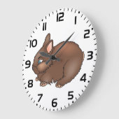 Fluffy Brown Bunny Rabbit Adorable Animal Große Wanduhr (Winkel)