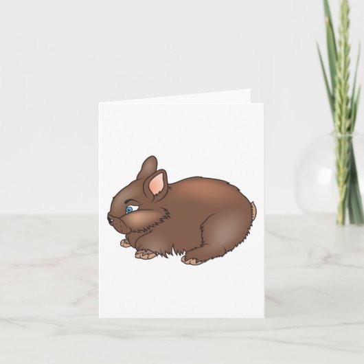 Fluffy Brown Bunny Rabbit Adortable Animal Karte (Vorderseite)