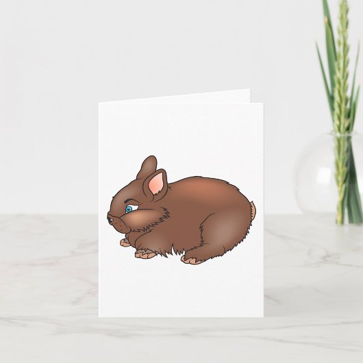 Fluffy Brown Bunny Rabbit Adortable Animal Karte
