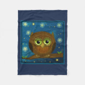 Fluffy Brown Owl Fleecedecke (Vorderseite)