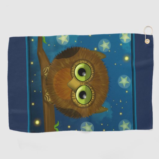 Fluffy Brown Owl Golfhandtuch (Horizontal)