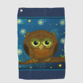 Fluffy Brown Owl Golfhandtuch (Vorderseite)