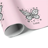 Fluffy Buffalo Baby - Kawaii Farm Animal Geschenkpapier (Rolleneckpunkt)