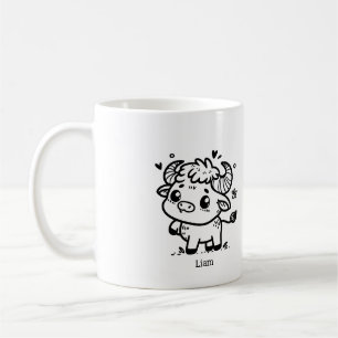Fluffy Buffalo Baby - Kawaii Farm Animal Kaffeetasse