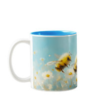 Fluffy Bumble Bees Zwei-Tone-Tasse