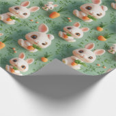 Fluffy Bunnies und Carrots 3D Nahtloses Muster Geschenkpapier (Ecke)