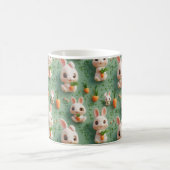 Fluffy Bunnies und Carrots 3D Nahtloses Muster Kaffeetasse (Mittel)