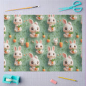 Fluffy Bunnies und Carrots 3D Nahtloses Muster Seidenpapier (Basteln)