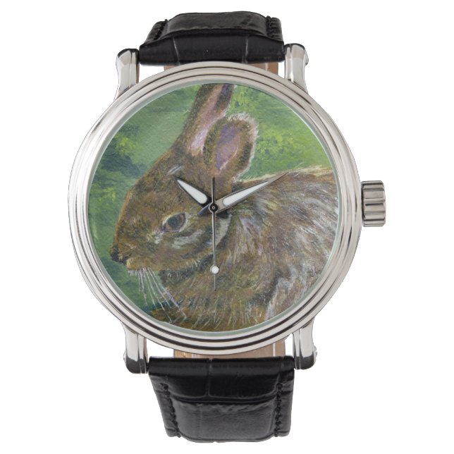 Fluffy Bunny Armbanduhr (Vorderseite)