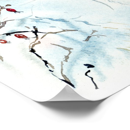 Fluffy Bunny im Schnee Poster (Ecke)