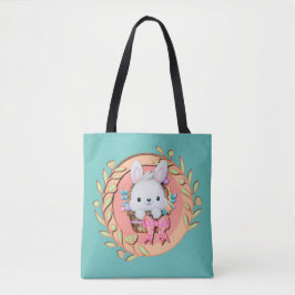 Fluffy Bunny Sitting im Osterkorb 3D Design Tasche