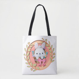 Fluffy Bunny Sitting im Osterkorb 3D Design Tasche