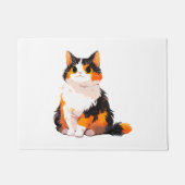 Fluffy Calico Cat Fußmatte (Vorderseite)
