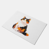 Fluffy Calico Cat Fußmatte (Schrägansicht)