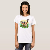Fluffy Calico Katze mit Schmetterling T-Shirt (Vorne ganz)