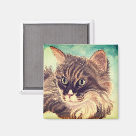 Fluffy Cat Cloud-Magnet Magnet (Vorderseite/Rückseite)
