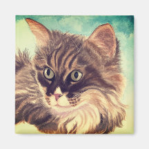 Fluffy Cat Cloud-Magnet