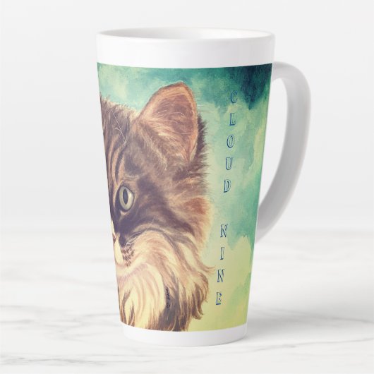 Fluffy Cat Cloud Nine Latte Tasse (Rechte Ecke)
