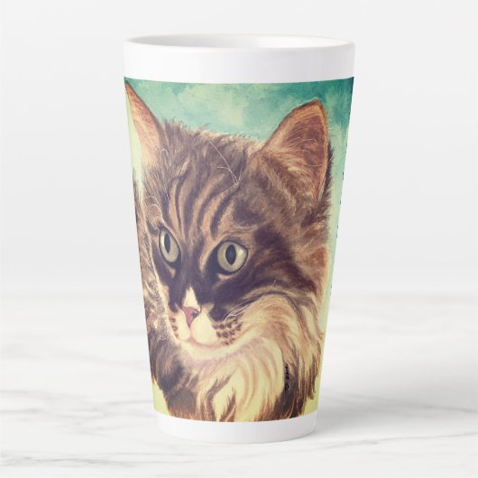 Fluffy Cat Cloud Nine Latte Tasse (Vorderseite)