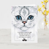 Fluffy Cat Face Illustration mit Pet-Beileid Karte (Gelbe Blume)