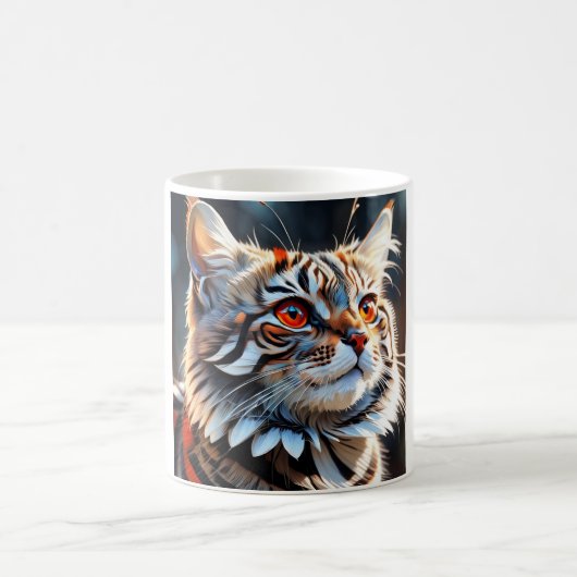 Fluffy Cat Face Mug Kaffeetasse (Mittel)