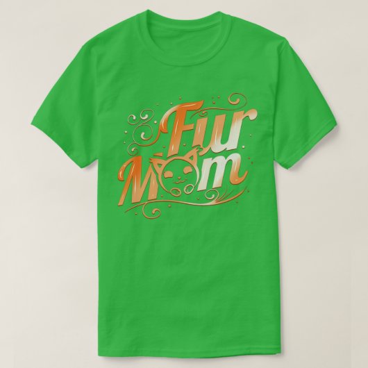 Fluffy Cat Fur Mama am Freitag T-Shirt (Design vorne)