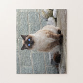 Fluffy Cat mit blauen Augen Puzzle (Vertikal)