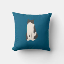 Fluffy Cat Pillow Aquamarin