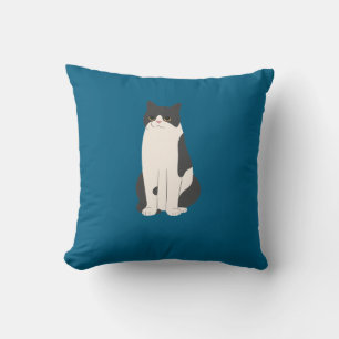 Fluffy Cat Pillow Aquamarin Kissen