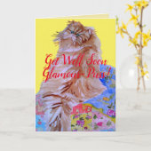 Fluffy Cat Quilt Glamour Puss Holen Sie sich bald Karte (Gelbe Blume)