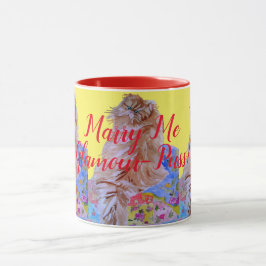 Fluffy Cat & Quilt Marry Me Glamour-Puss Tasse