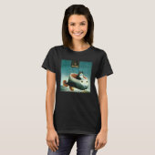 Fluffy Cat Riding An Airplane Science Fiction Unca T-Shirt (Vorne ganz)