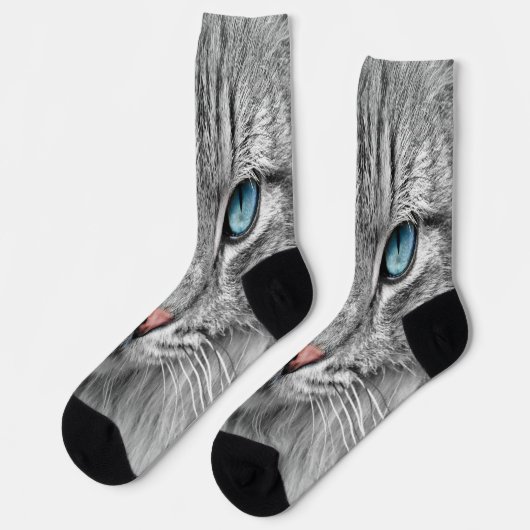 Fluffy Cat Socken (Linkes Detail)