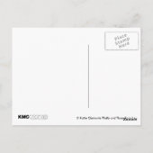 Fluffy Cat und 3 rosa Rosen Postkarte (Rückseite)