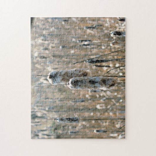 Fluffy Cattails im Frühling Puzzle (Vertikal)