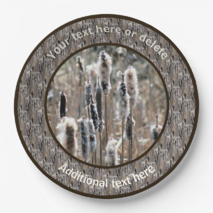 Fluffy Cattails Natur Personalisiertes Party Pappteller