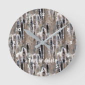 Fluffy Cattails Nature Pattern Personalized Runde Wanduhr (Vorderseite)