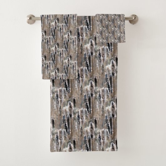 Fluffy Cattails Naturmuster Badhandtuch Set (Insitu)