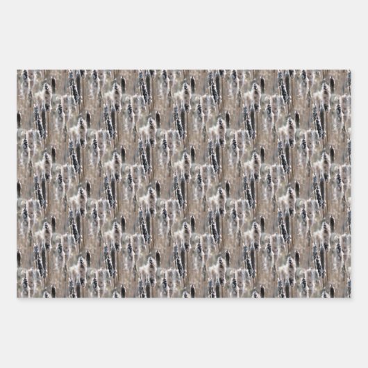 Fluffy Cattails Naturmuster Geschenkpapier Set (Vorderseite 3)