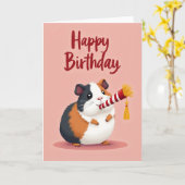 Fluffy Cavy Party Karte (Gelbe Blume)