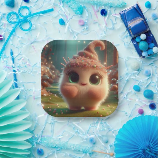 Fluffy Chocolate Creature Pappteller (Party)