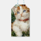 Fluffy christmas cat Watercolor Geschenkanhänger (Rückseite)